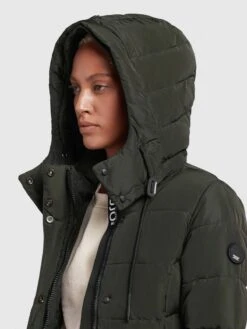 Khujo Manteaux Courts Manteau D’hiver Cups Femme Vert Foncé -Khujo Soldes Magasin 1445bab07def79a4638247c1d4856f73
