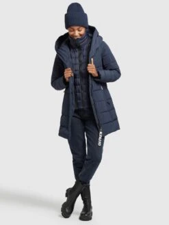 Khujo Manteaux Courts Manteau D’hiver Floyt Femme Bleu Foncé -Khujo Soldes Magasin 18d710e4022f416acb00d8e5041f06b8