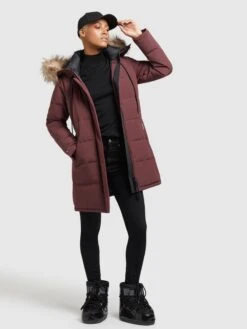 Khujo Manteaux Dhiver Manteau D’hiver Cloren Femme Rouge Foncé -Khujo Soldes Magasin 1be537bb118135228b666b0aa23f4c39