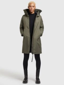 Khujo Manteaux De Mi-saison Manteau Mi-saison LISAD Femme Kaki -Khujo Soldes Magasin 1c51fc2efa692a8fe210d42db53feff5