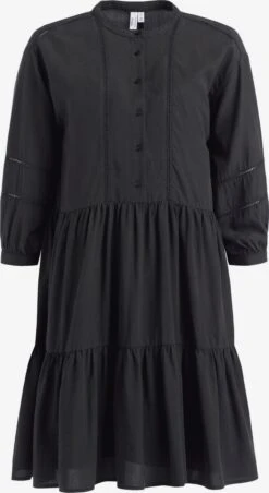 Khujo Robes Fluides Robe-chemise Crepes Femme Noir