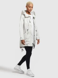 Khujo Parkas Parka Mi-saison Dayes Femme Blanc Cassé -Khujo Soldes Magasin 24b125c1985323caebdb389c39656691