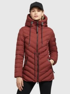 Khujo Vestes De Mi-saison Veste Mi-saison Noomi Femme Rouge Rouille -Khujo Soldes Magasin 257f8351e4b85e8adf47bcc1447e563e