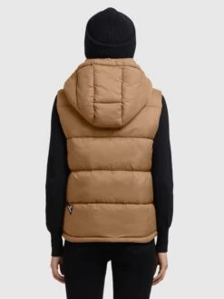Khujo Vestes Sans Manches Gilet Eden Femme Noisette -Khujo Soldes Magasin 2af655752085bccc66888100cf3f8541