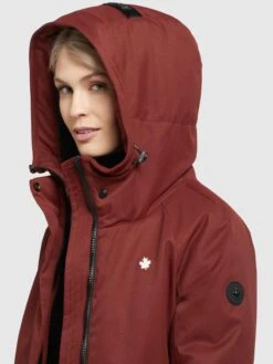 Khujo Parkas Parka Mi-saison Femme Rouge Rouille -Khujo Soldes Magasin 3b941b3d10e195148079486c55646784