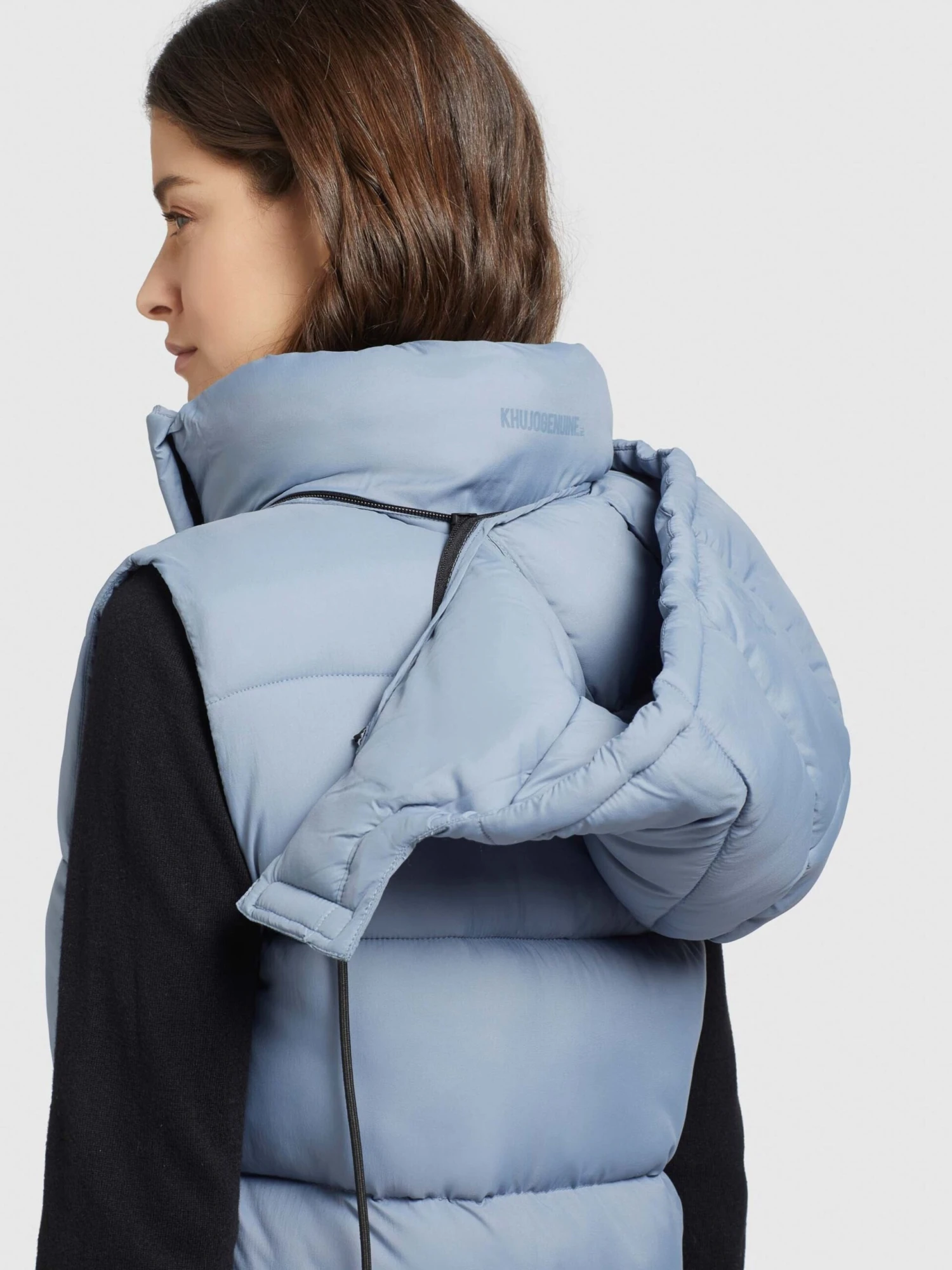 Khujo Vestes Sans Manches Gilet Eden Femme Bleu Clair 10 Khujo Vestes Sans Manches Gilet Eden Femme Bleu Clair – Image 8