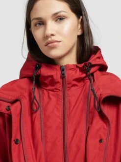 Khujo Parkas Parka Mi-saison FELINA Femme Rouge -Khujo Soldes Magasin 4f3440b8e3c7d0f57e7847040c519a54