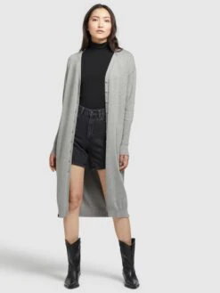 Khujo Gilets Cardigan Elina Femme Gris -Khujo Soldes Magasin 4fc9c2b5ad387c93d65c1ff2d606eac9