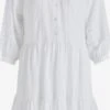 Khujo Robes Fluides Robe-chemise Crepes Femme Blanc -Khujo Soldes Magasin 5204f678911f371e33220c1cd3bf8814
