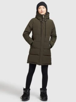 Khujo Manteaux Courts Manteau D’hiver Mats Femme Vert Foncé -Khujo Soldes Magasin 71c0fe70dbe7a526fbf6447fd87cda19