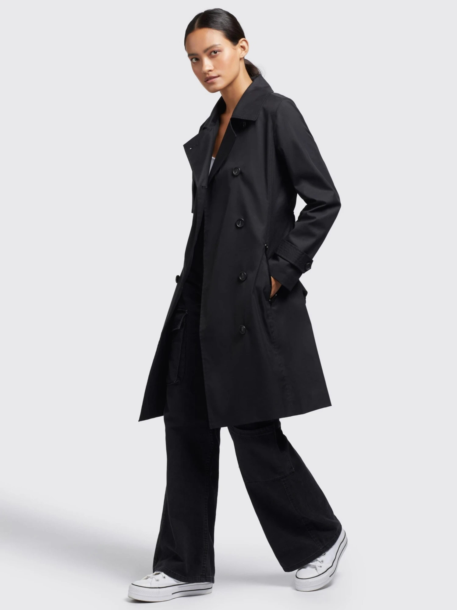 Khujo Trenchs Manteau Mi-saison Sarina Femme Noir 5 Khujo Trenchs Manteau Mi-saison Sarina Femme Noir – Image 3