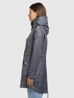 Khujo Parkas Parka Mi-saison ONDA2 Femme Bleu-gris -Khujo Soldes Magasin 79bb13900fb2cbf95d05866b608da89d