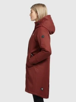 Khujo Parkas Parka Mi-saison Femme Rouge Rouille -Khujo Soldes Magasin 8018418f70722048f45ad2679968c070