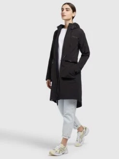 Khujo Parkas Parka Mi-saison Femme Noir -Khujo Soldes Magasin 86564c3b2081c5bbaac2936f6546cb9a