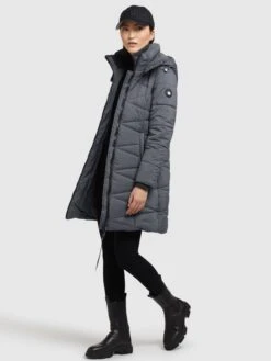Khujo Manteaux De Mi-saison Manteau Mi-saison Fitt Light Femme Gris Foncé -Khujo Soldes Magasin 99c16a87c31f2df324526cdb4df38c5b