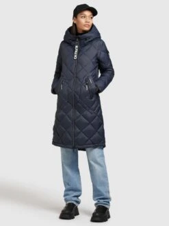 Khujo Manteaux De Mi-saison Manteau Mi-saison Zarita Femme Bleu Foncé -Khujo Soldes Magasin a22abfa80c8043752940ac40268f44d7