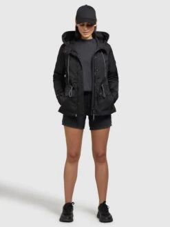 Khujo Vestes De Mi-saison Veste Mi-saison DEBBY Femme Noir -Khujo Soldes Magasin c1ba308ee4f1d3271cc0756de16bff2a