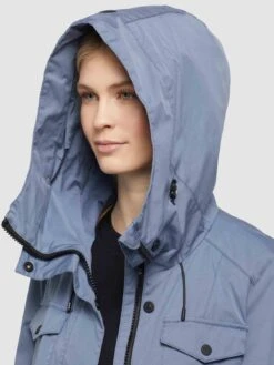 Khujo Parkas Parka Mi-saison ELST Femme Bleu -Khujo Soldes Magasin c9700c298446965676b08104afcd5573