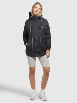 Khujo Vestes De Mi-saison Veste Mi-saison PRAYATA Femme Gris Foncé -Khujo Soldes Magasin dcb9765212332223765b801c6c93d799