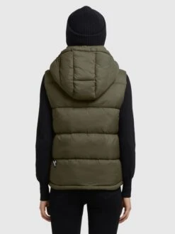 Khujo Vestes Sans Manches Gilet Eden Femme Kaki -Khujo Soldes Magasin de8c624cdde92d4daa266322a8be207d