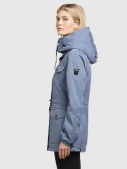 Khujo Parkas Parka Mi-saison ELST Femme Bleu -Khujo Soldes Magasin e0929637cd576a68cc3a81321bb233ce