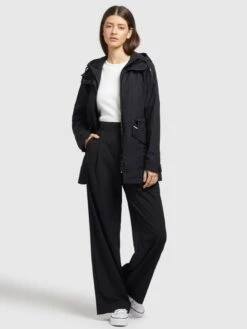 Khujo Parkas Parka Mi-saison FELINA Femme Noir -Khujo Soldes Magasin e09ccb301ace4c040839d848da601d0f