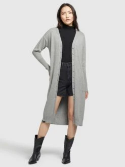 Khujo Gilets Cardigan Elina Femme Gris -Khujo Soldes Magasin e11f869f9d459423478f37a1a3d1dbd3