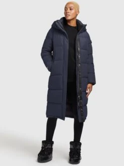 Khujo Manteaux Dhiver Manteau D’hiver TIONE Femme Bleu Marine -Khujo Soldes Magasin e5800cf4d841b8f365225f3d7efd83c5