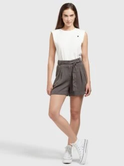 Khujo Shorts Loosefit Pantalon à Pince Elida Femme Anthracite -Khujo Soldes Magasin ed160868886d1e52faaba1706b6d58fa