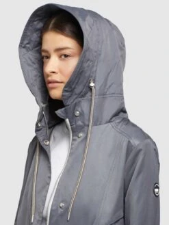 Khujo Parkas Parka Mi-saison ONDA2 Femme Bleu-gris -Khujo Soldes Magasin ee530576a8e528a0b18ded400b300ddc
