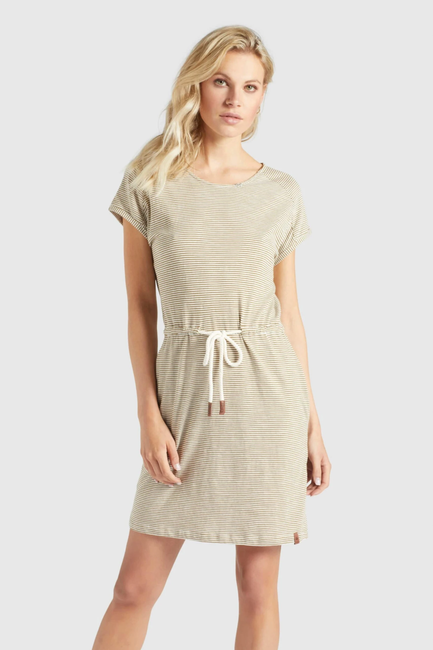 Khujo Robes En Jersey Robe ANNEMARIE Femme Beige / Blanc 4 Khujo Robes En Jersey Robe ANNEMARIE Femme Beige / Blanc – Image 2