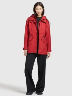 Khujo Parkas Parka Mi-saison FELINA Femme Rouge -Khujo Soldes Magasin fa946f692e98f8daa0a9caf6c18ee627